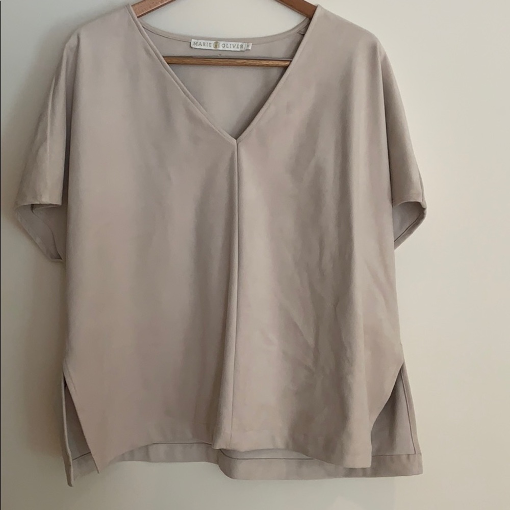 Marie Oliver Faux Suede Clara top.